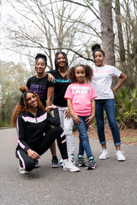 bunch of kids showing 5 star club clothes